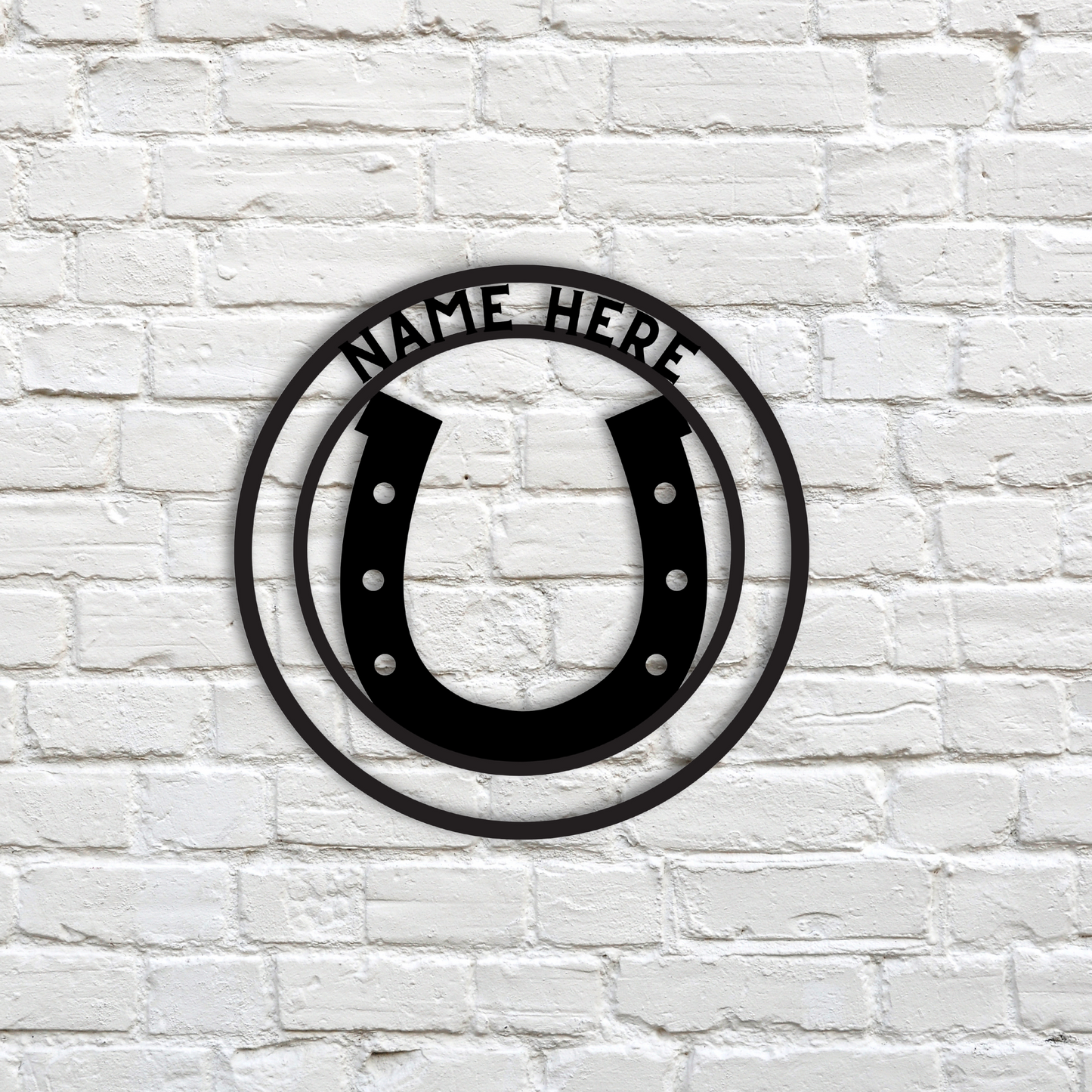 Personalized Horseshoe Metal Wall Sign - Customised Horseshoe Wall Decor,Horseshoe Metal Wall Art Signs Customized Outdoor Indoor