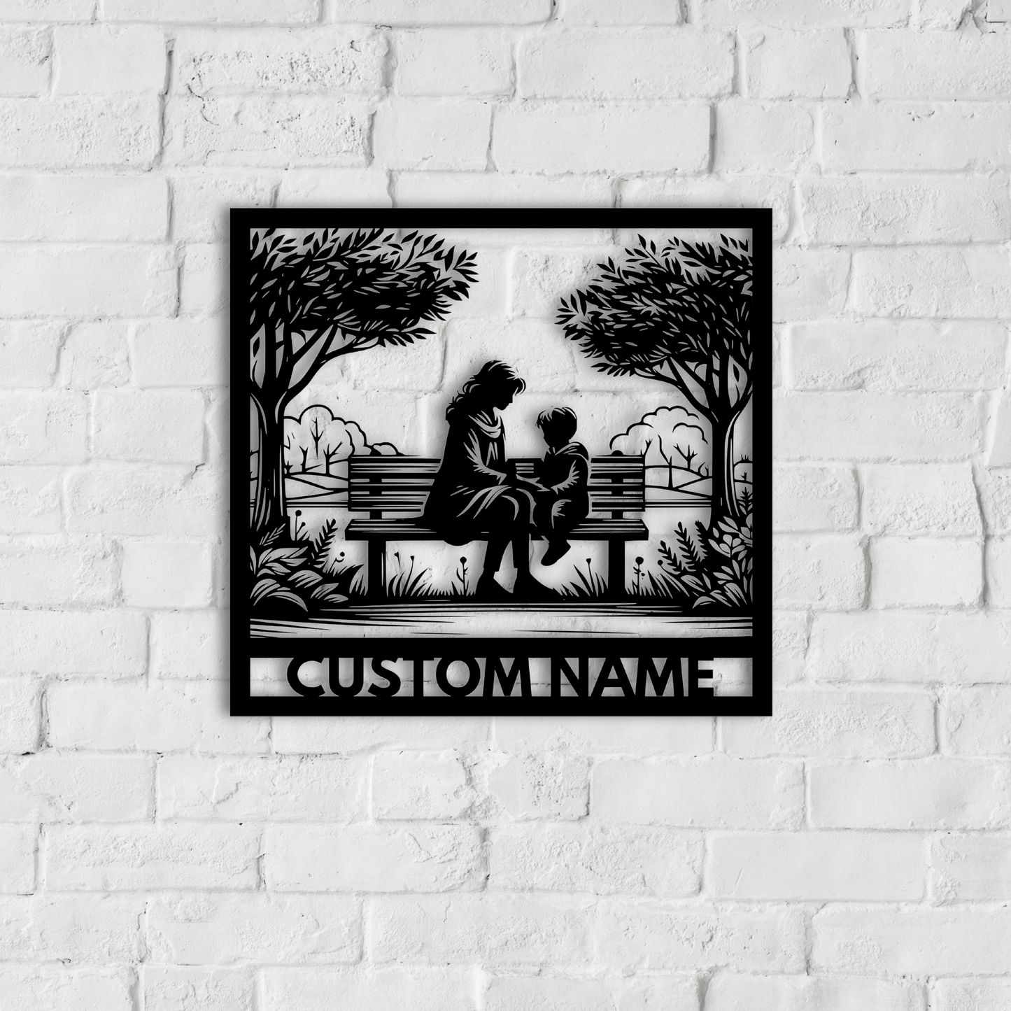 Mother And Child Metal Wall Art