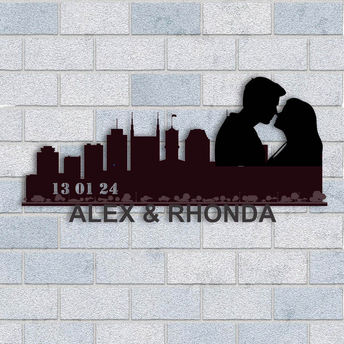 Personalized Nashville Boyfriend Anniversary Metal Wall Art