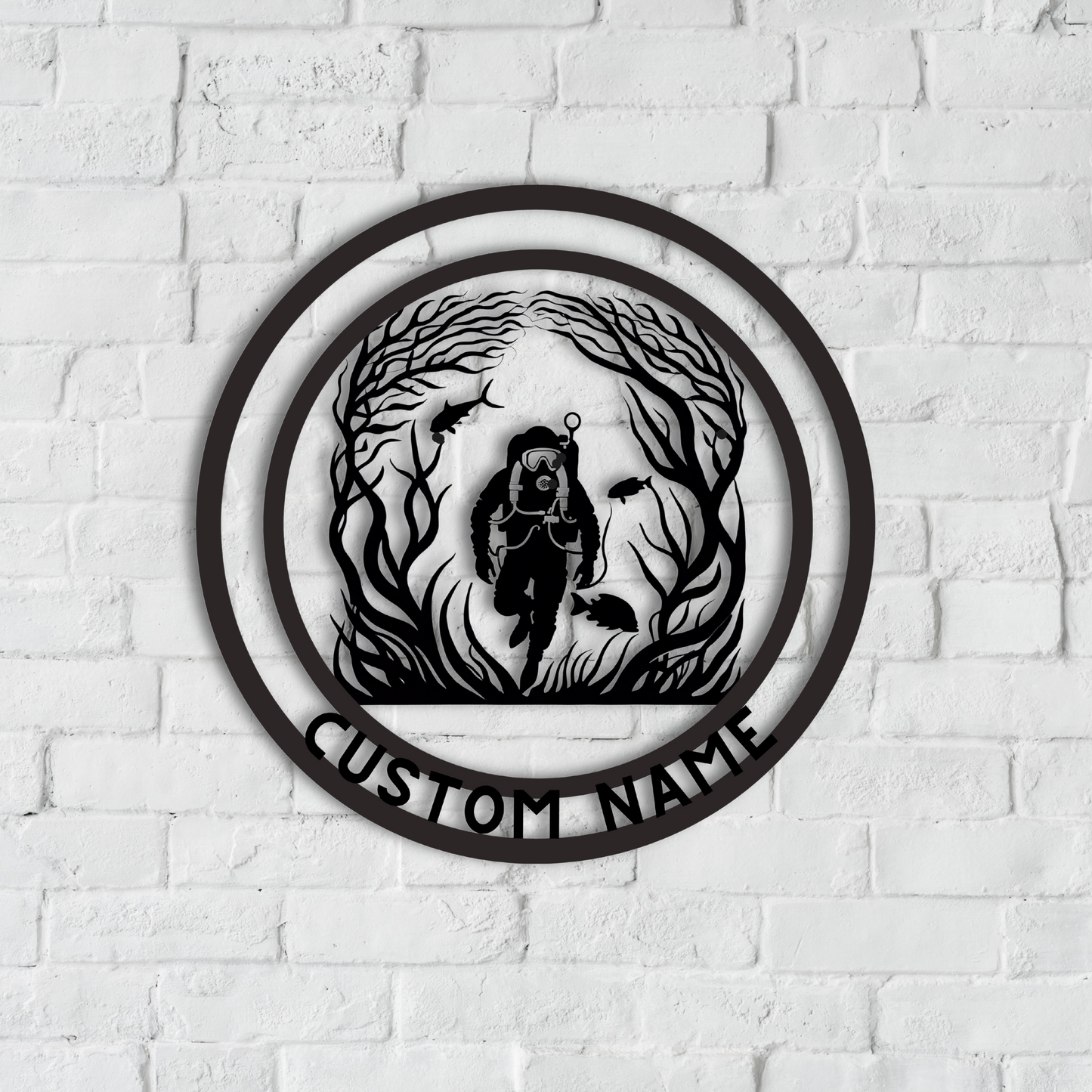 Scuba Diver Metal Wall Art