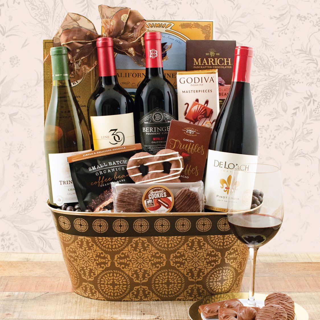 California Dreaming Quartet: Red & White Wine Basket