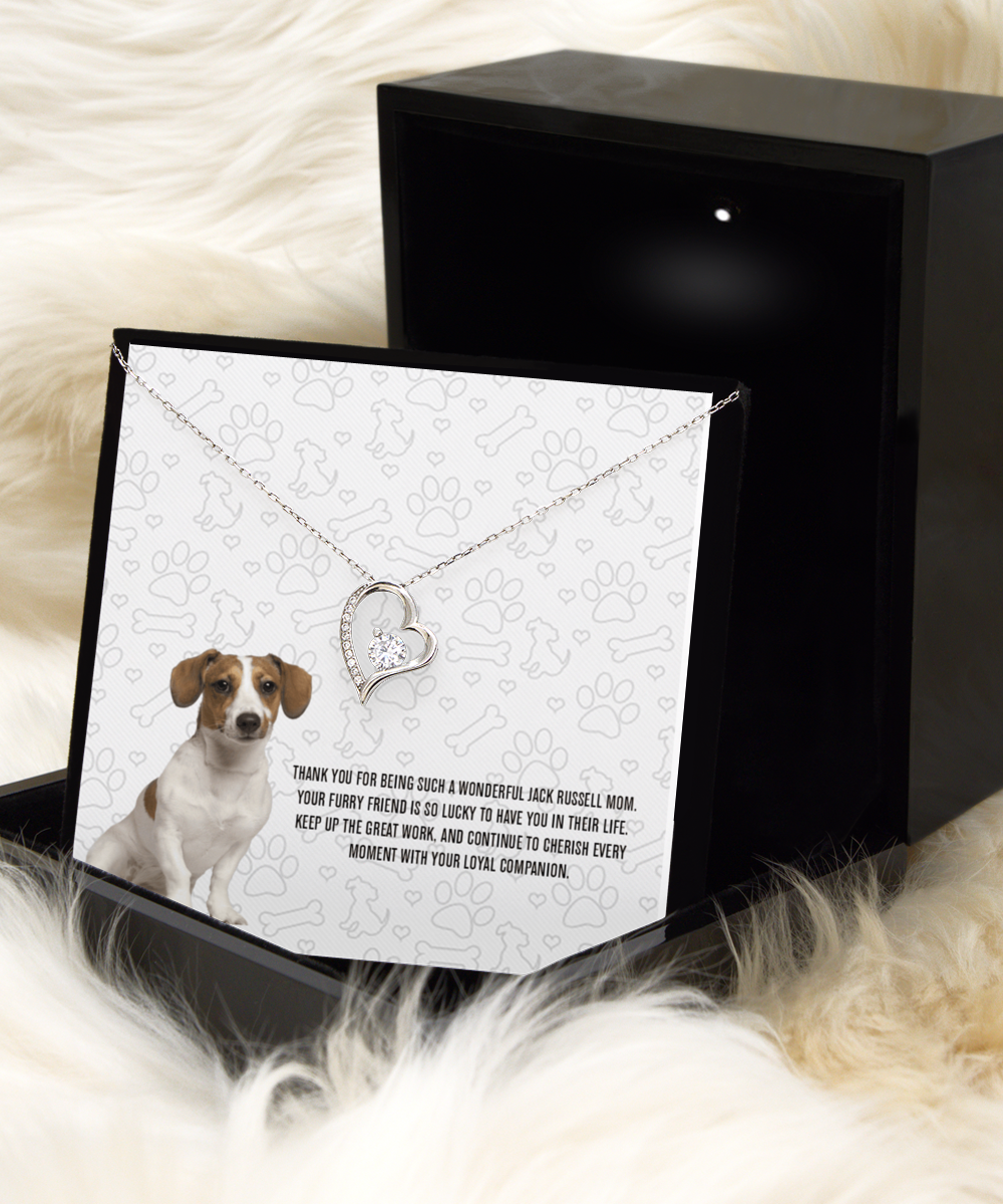 Jack Russell Mom Solitaire Crystal Necklace - Dog Mom Necklace Gifts For Women Birthday Christmas Mother's Day Gift For Jack Russell Dog Lover