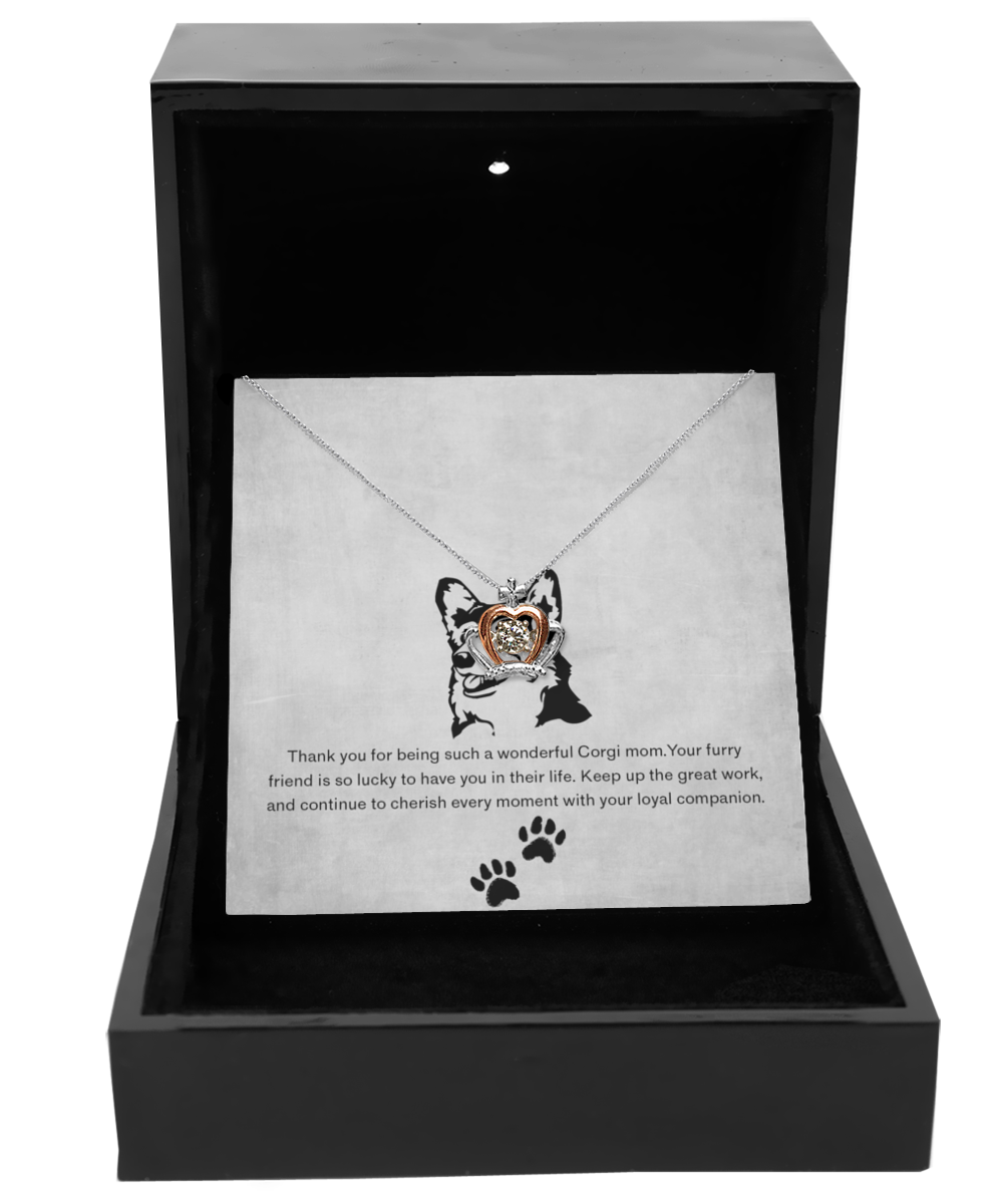 Corgi Mom Crown Pendant Necklace - Dog Mom Gifts For Women Birthday Christmas Mother's Day Gift Necklace For Corgi Dog Lover