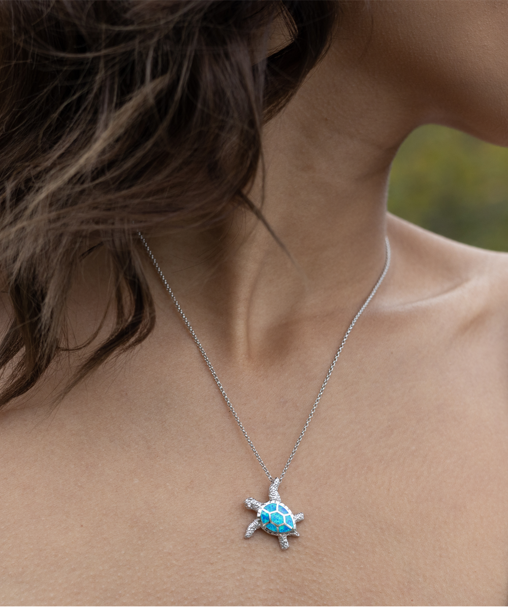 Dachshund Mom Opal Turtle Necklace - Dog Mom Gifts For Women Birthday Christmas Mother's Day Gift Necklace For Dachshund Dog Lover