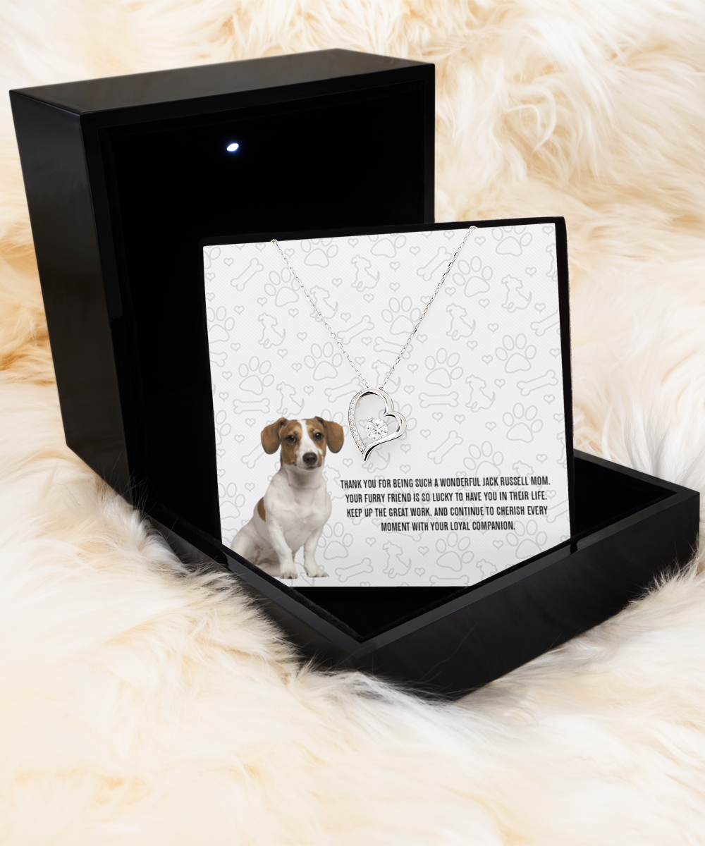 Jack Russell Mom Solitaire Crystal Necklace - Dog Mom Necklace Gifts For Women Birthday Christmas Mother's Day Gift For Jack Russell Dog Lover