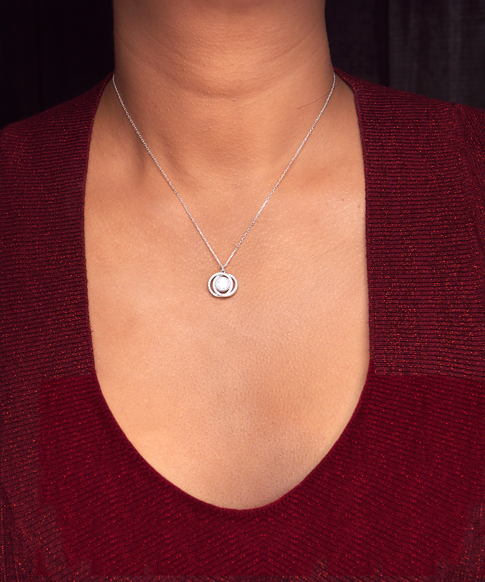 German Shepherd Dog Mom Double Crystal Circle Necklace - A Birthday Christmas Mothers Day Necklace Gift For Women German Shepherd Dog Lover