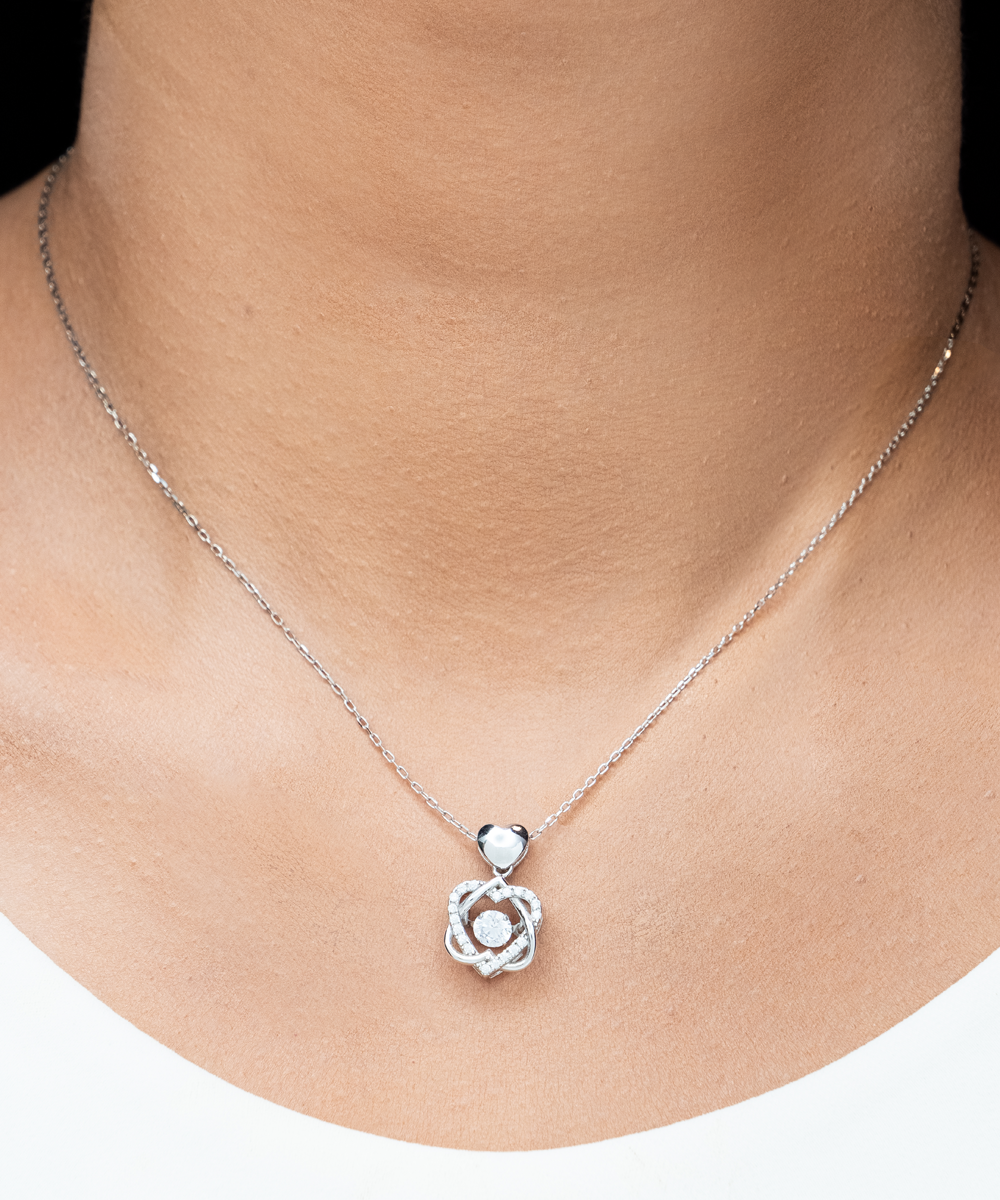 German Shepherd Dog Mom Heart Knot Silver Necklace - A Birthday Christmas Mothers Day Necklace Gift For Women German Shepherd Dog Lover