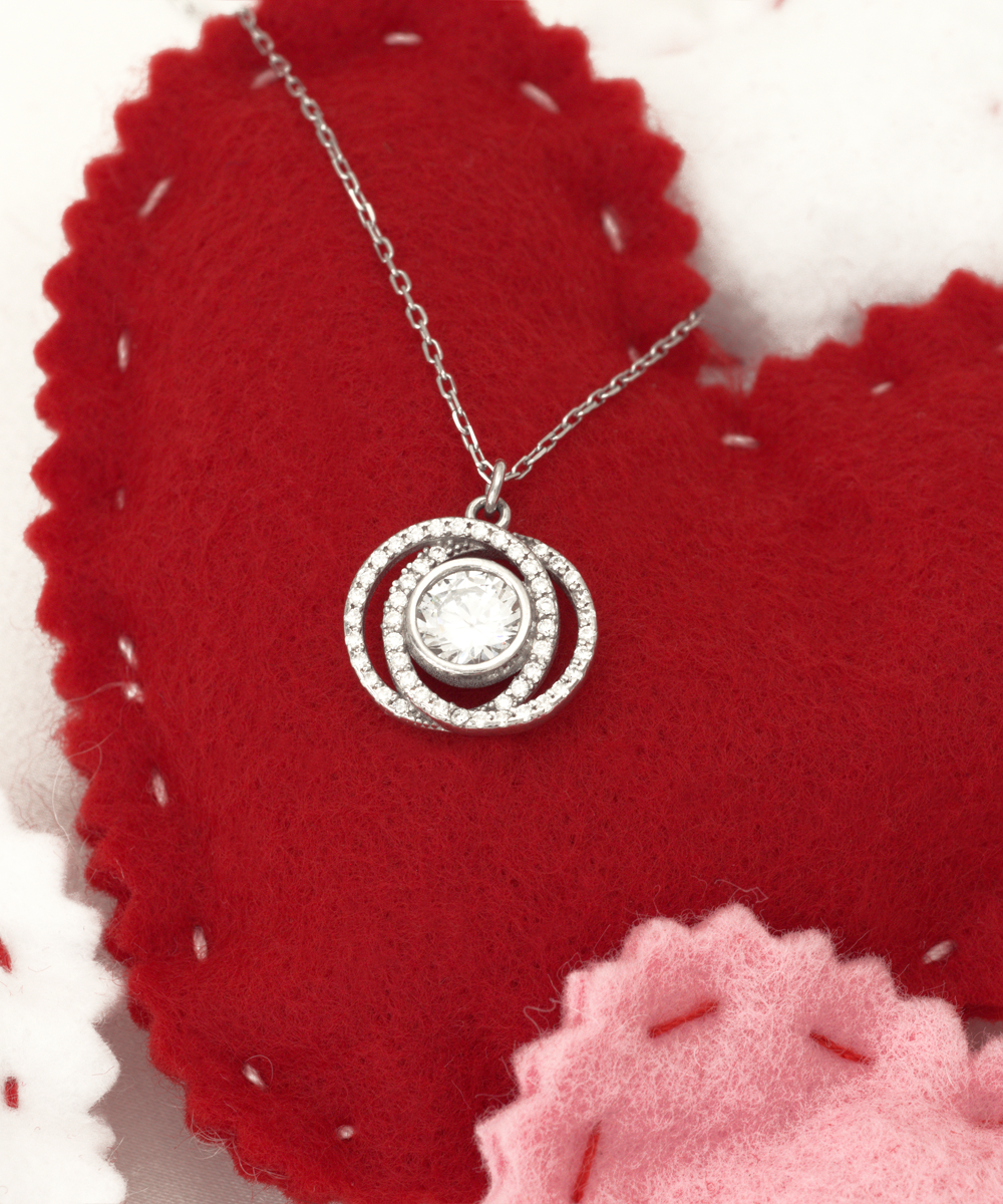 German Shepherd Dog Mom Double Crystal Circle Necklace - A Birthday Christmas Mothers Day Necklace Gift For Women German Shepherd Dog Lover