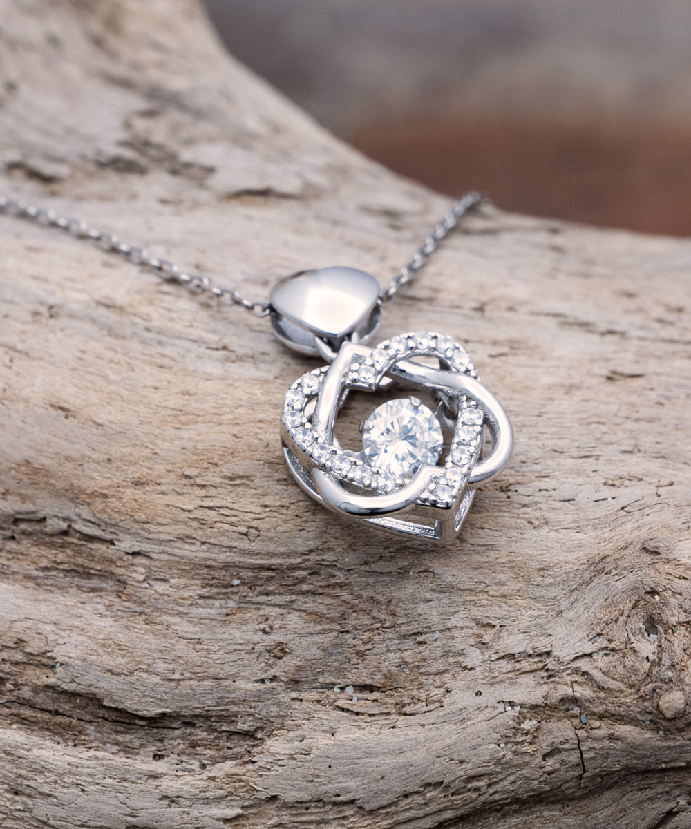 German Shepherd Dog Mom Heart Knot Silver Necklace - A Birthday Christmas Mothers Day Necklace Gift For Women German Shepherd Dog Lover