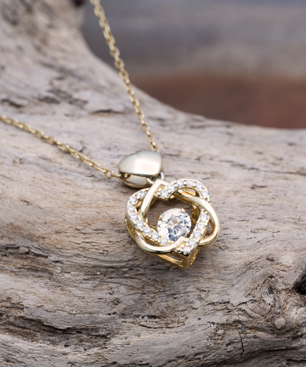 German Shepherd Dog Mom Heart Knot Gold Necklace - A Birthday Christmas Mothers Day Necklace Gift For Women Dog Lover Gift For German Shepherd Dog Mom