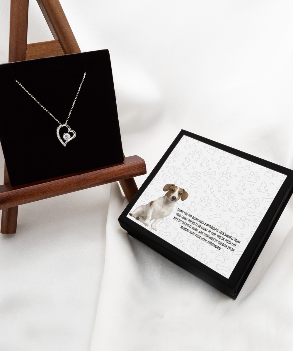 Jack Russell Mom Solitaire Crystal Necklace - Dog Mom Necklace Gifts For Women Birthday Christmas Mother's Day Gift For Jack Russell Dog Lover