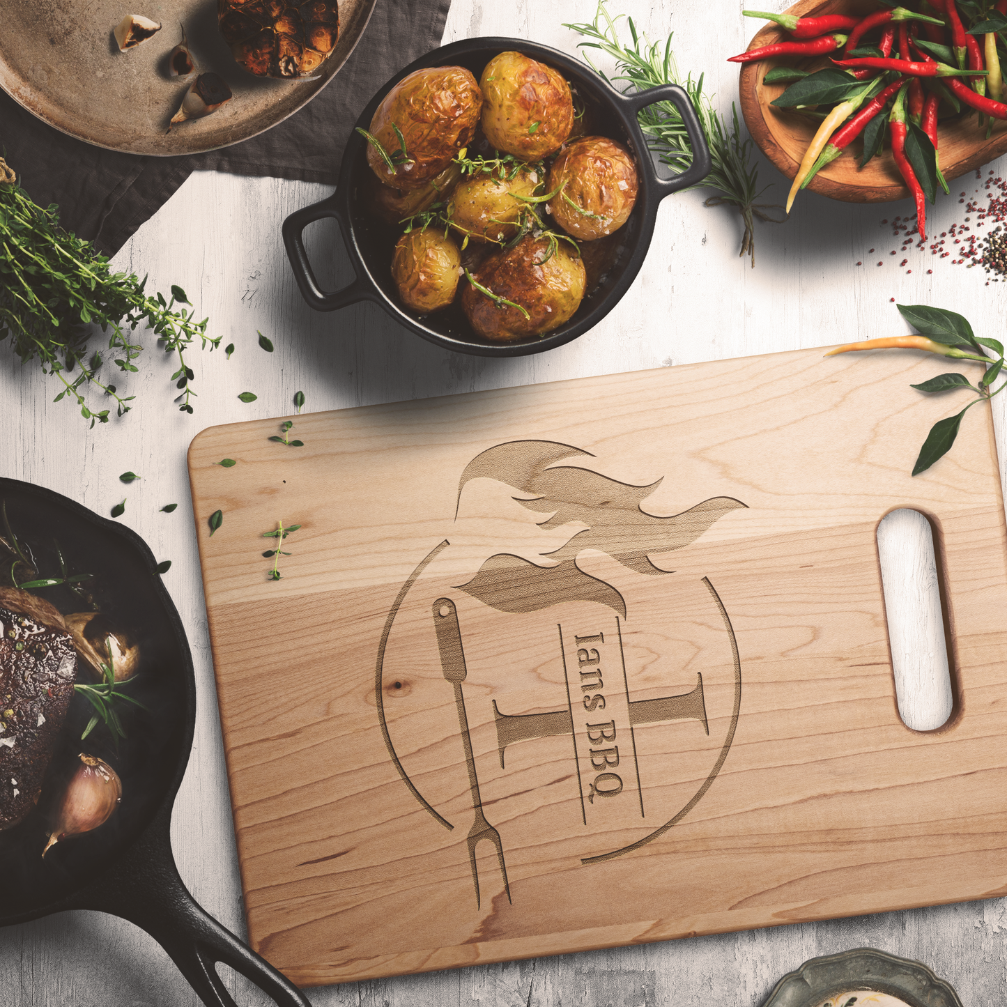Personalised BBQ Theme Maple Cutting Board