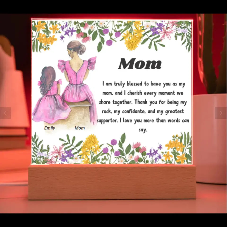 Personalised Mom Acrylic Square Plaque