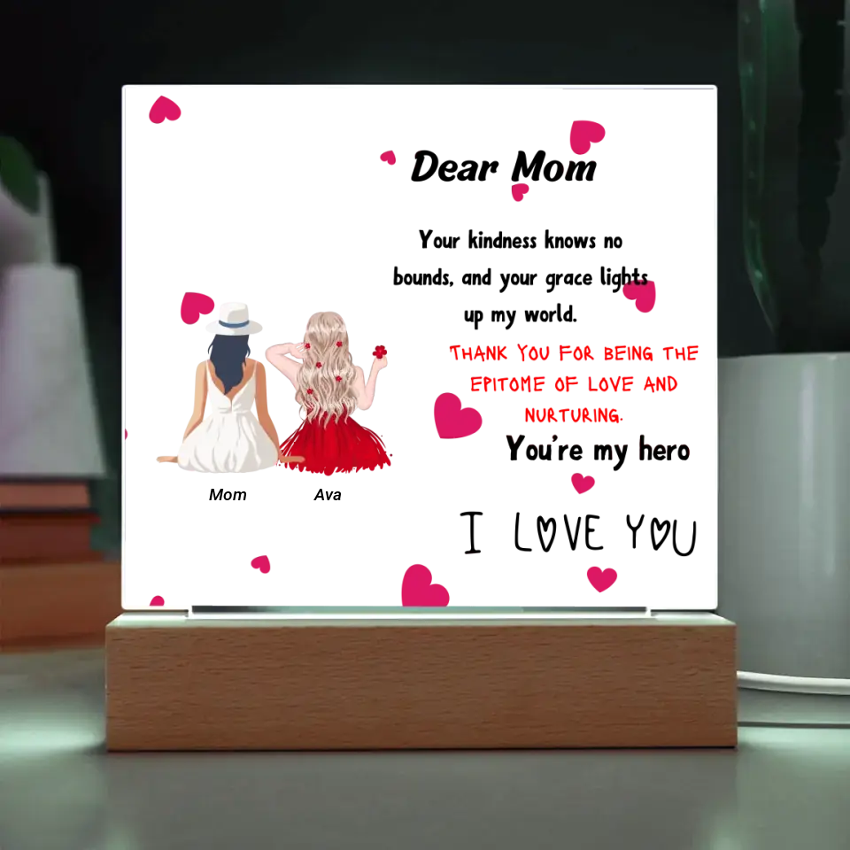 Personalised Mom Acrylic Square Plaque