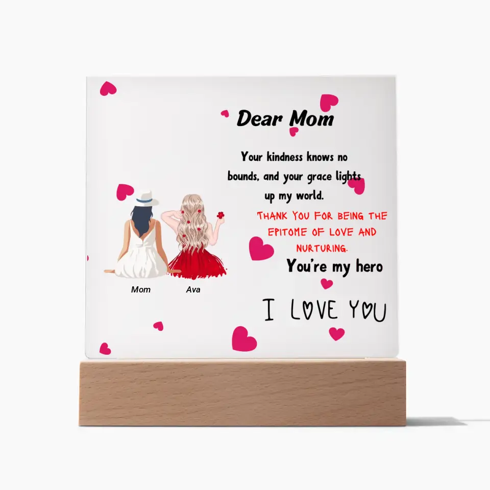 Personalised Mom Acrylic Square Plaque