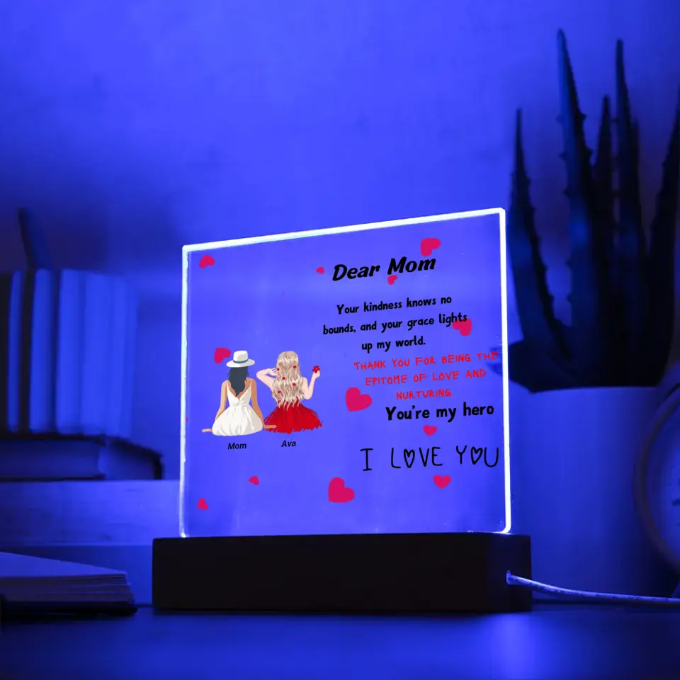 Personalised Mom Acrylic Square Plaque