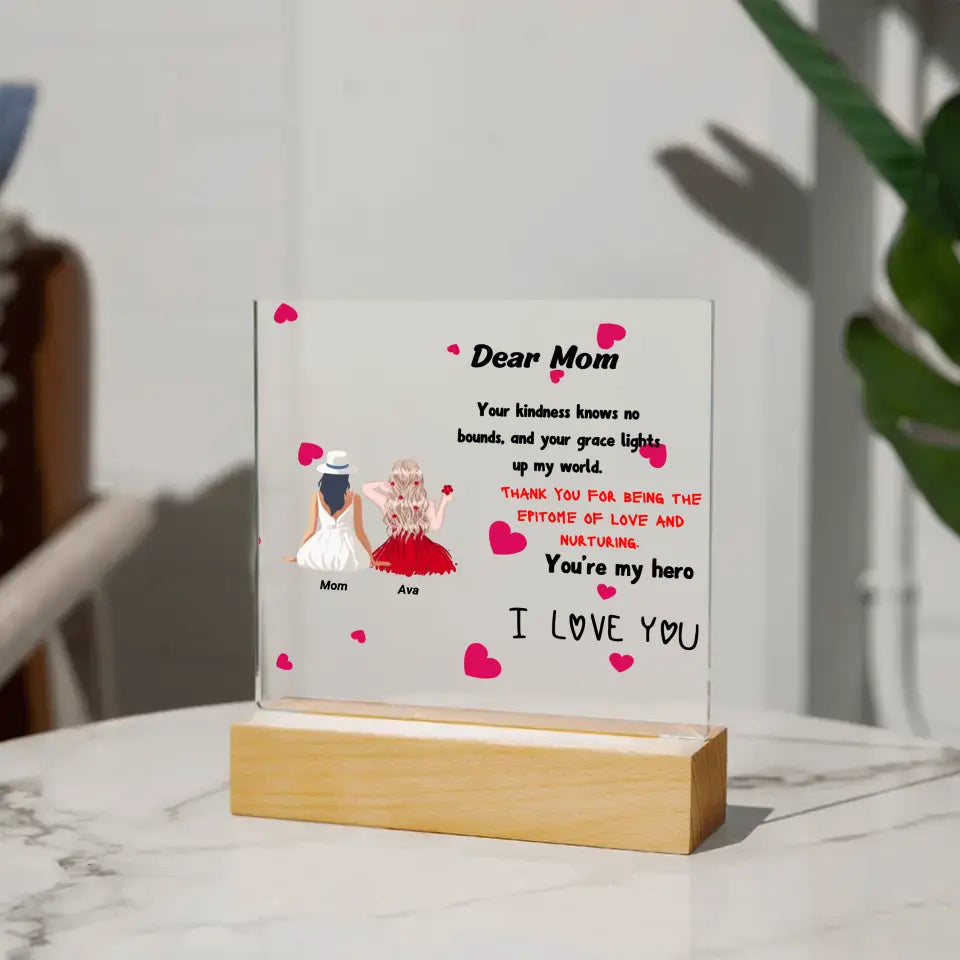 Personalised Mom Acrylic Square Plaque