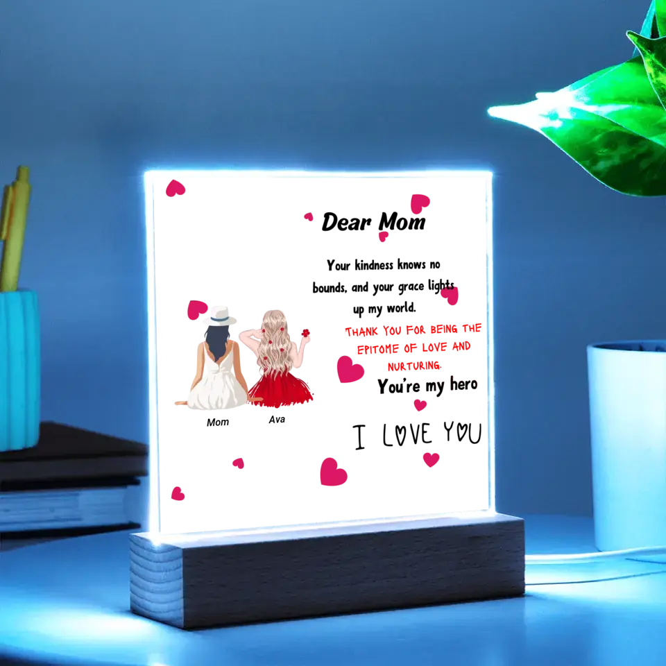 Personalised Mom Acrylic Square Plaque