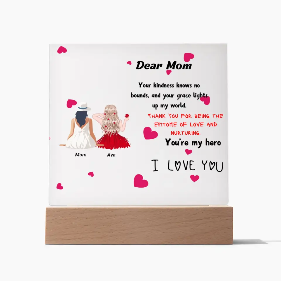 Personalised Mom Acrylic Square Plaque