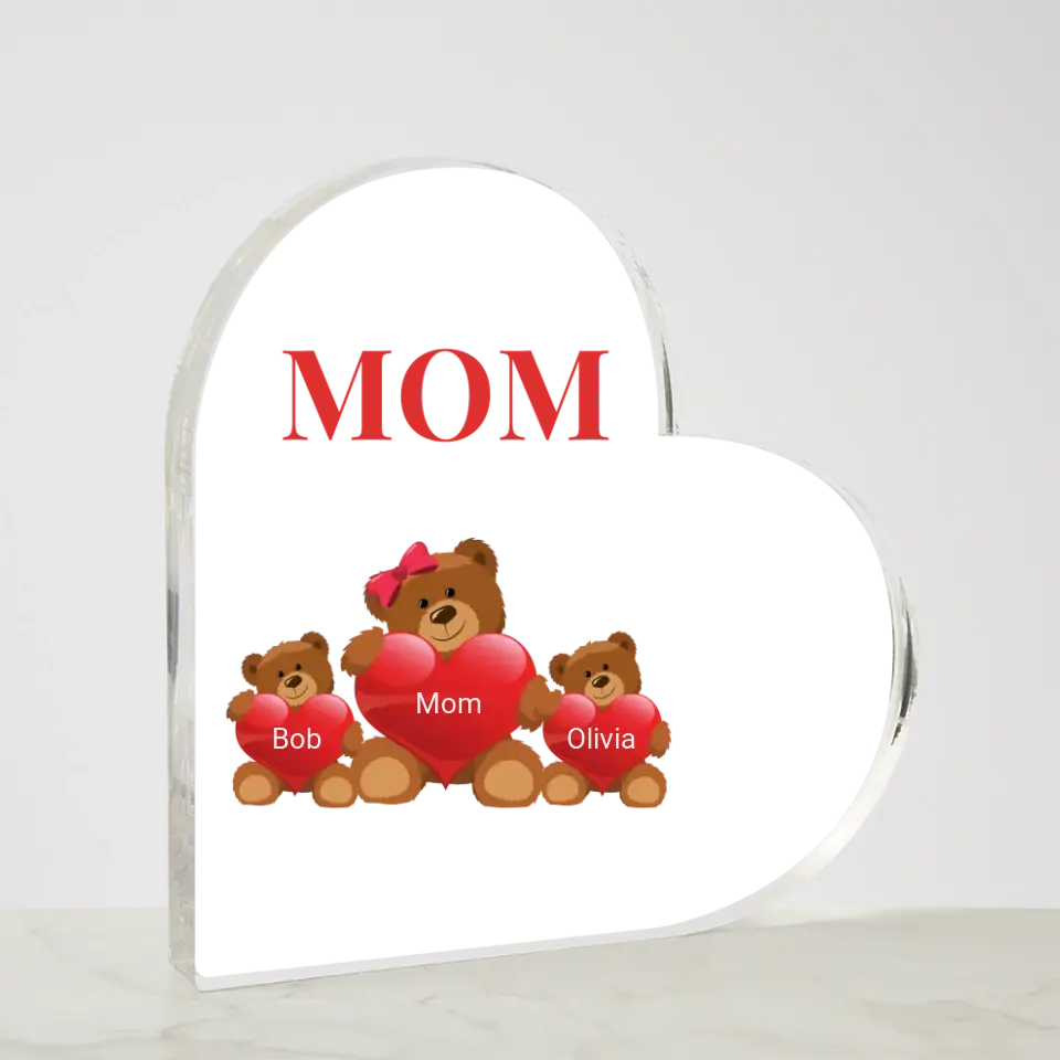 Mom Acrylic Heart Plaque 5