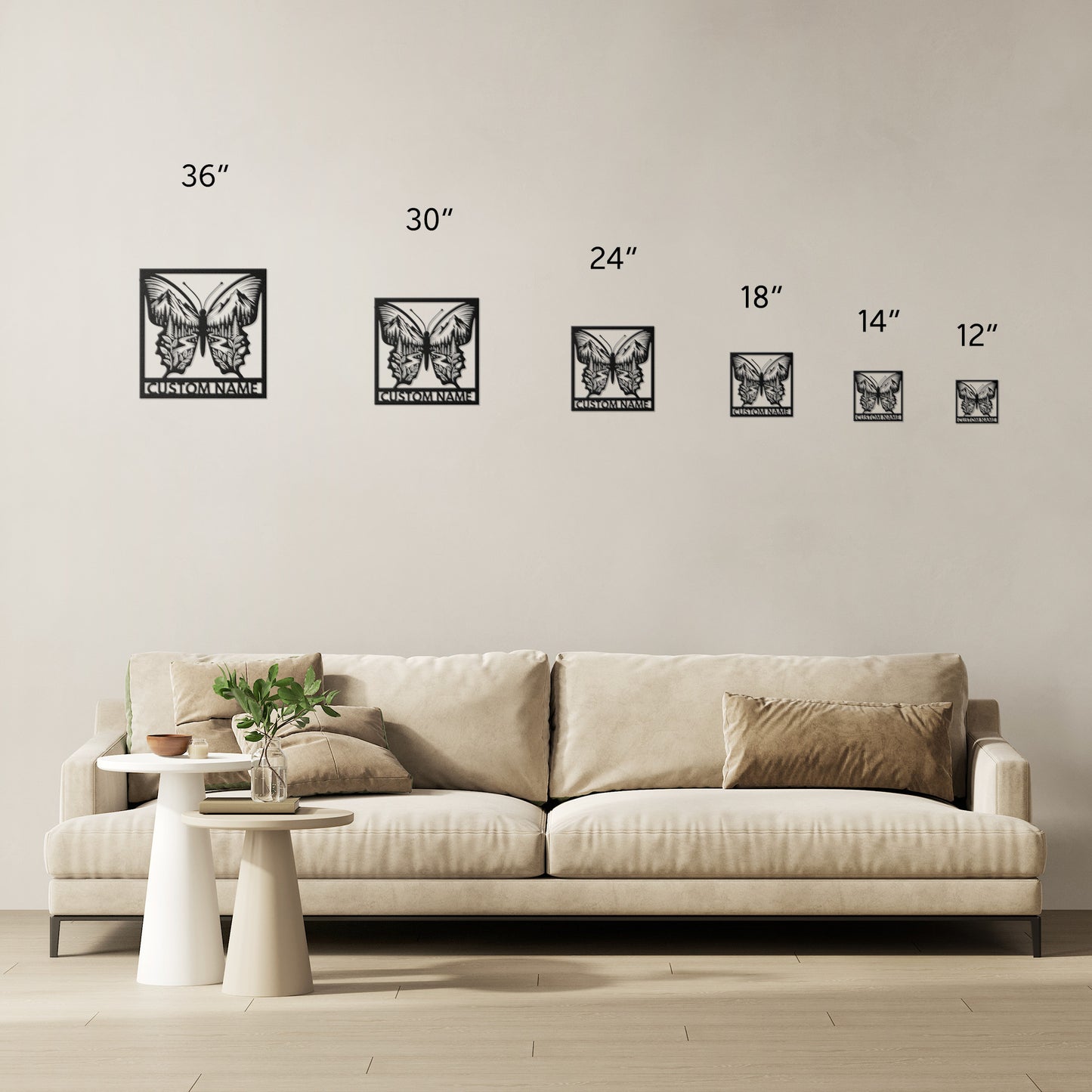 Butterfly Mountain Metal Wall Art