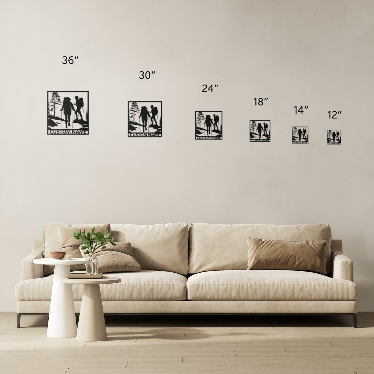 Hiking Metal Wall Art