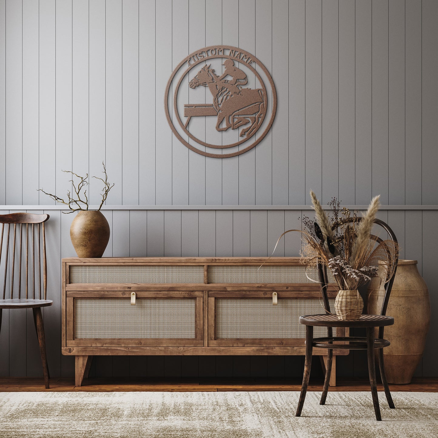Horse Racing Metal Wall Art