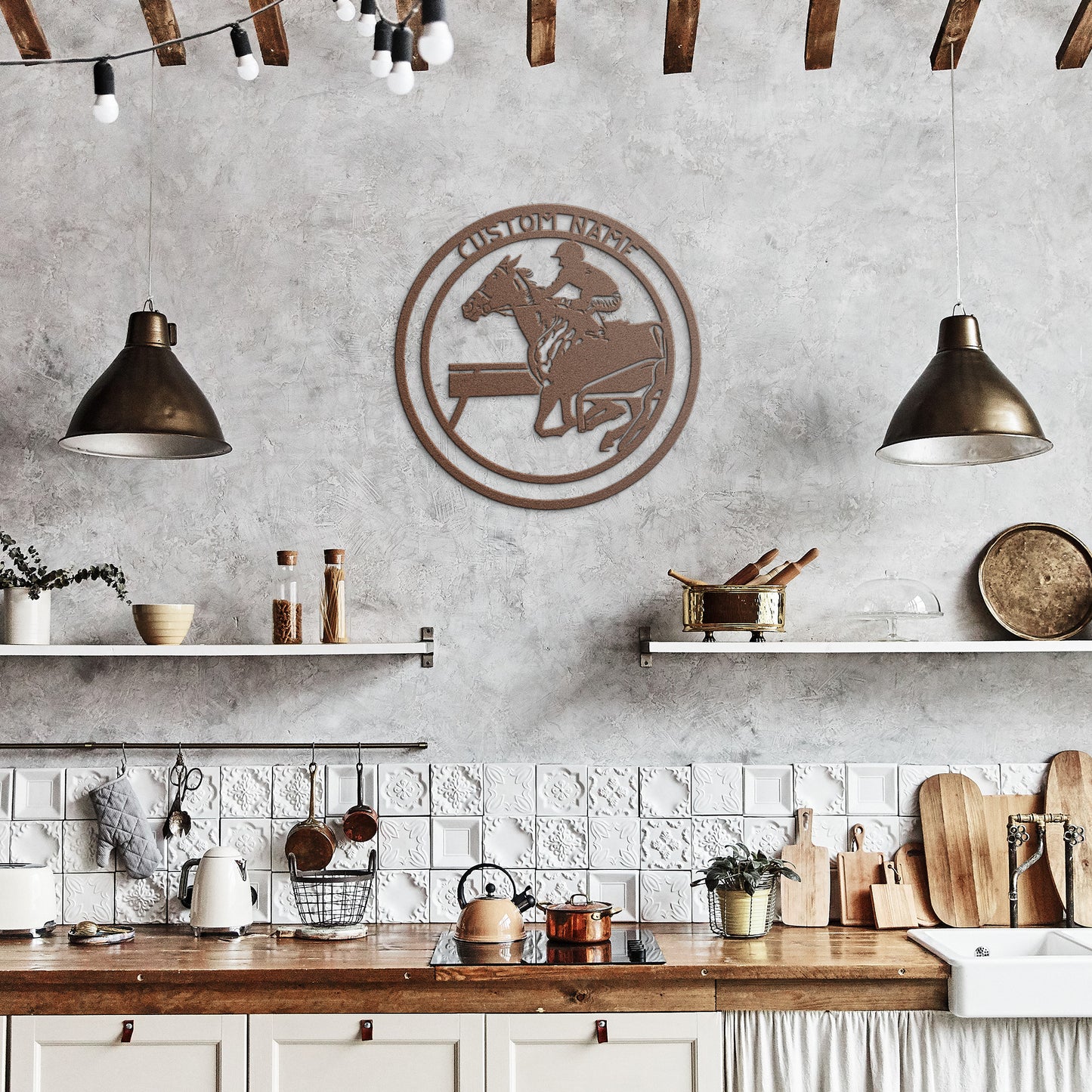 Horse Racing Metal Wall Art
