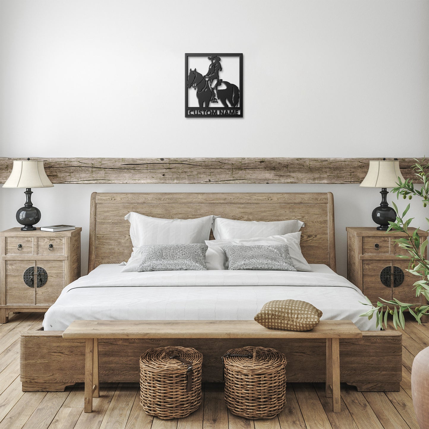 Lady On Horse Metal Wall Art