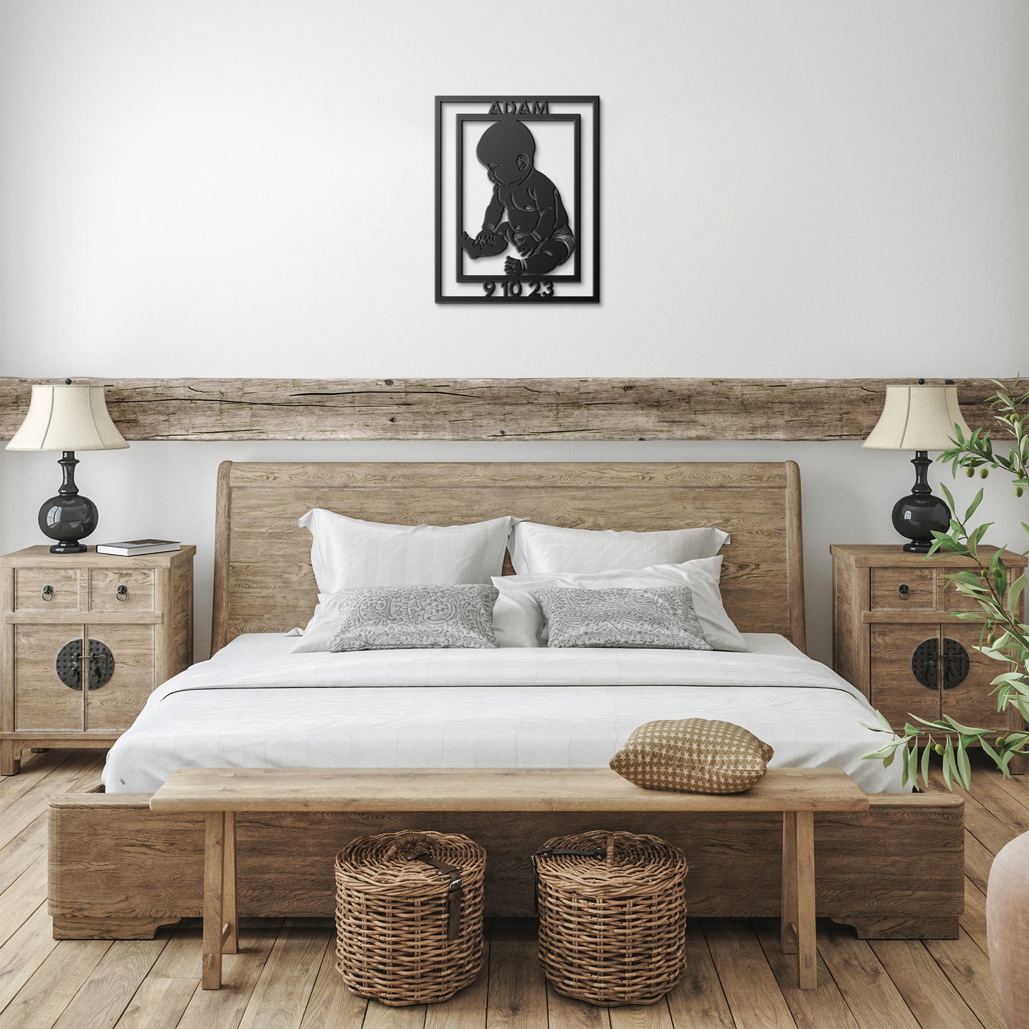 Newborn Baby Metal Wall Art Gift