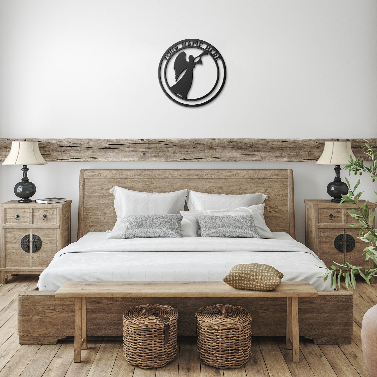 Personalized Angel Metal Wall Sign - Customised Angel Wall Decor,  Angel Metal Wall Art Signs Customized Outdoor Indoor