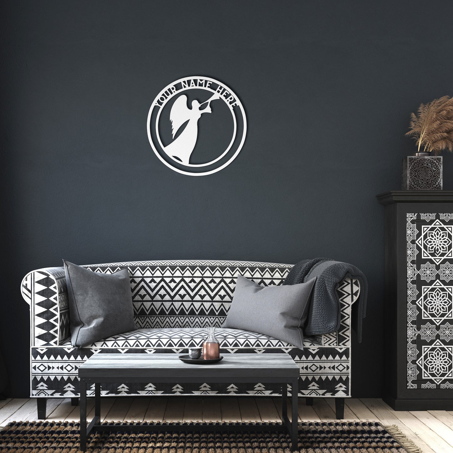 Personalized Angel Metal Wall Sign - Customised Angel Wall Decor,  Angel Metal Wall Art Signs Customized Outdoor Indoor