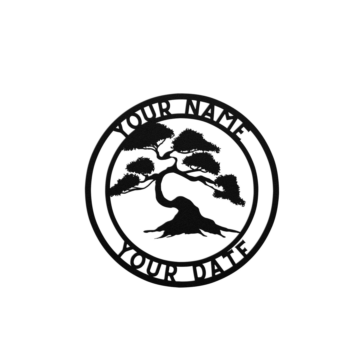 Personalized Bonsai Metal Sign - Customised Bonsai Wall Decor, Bonsai Metal Wall Art Signs Customized Outdoor Indoor