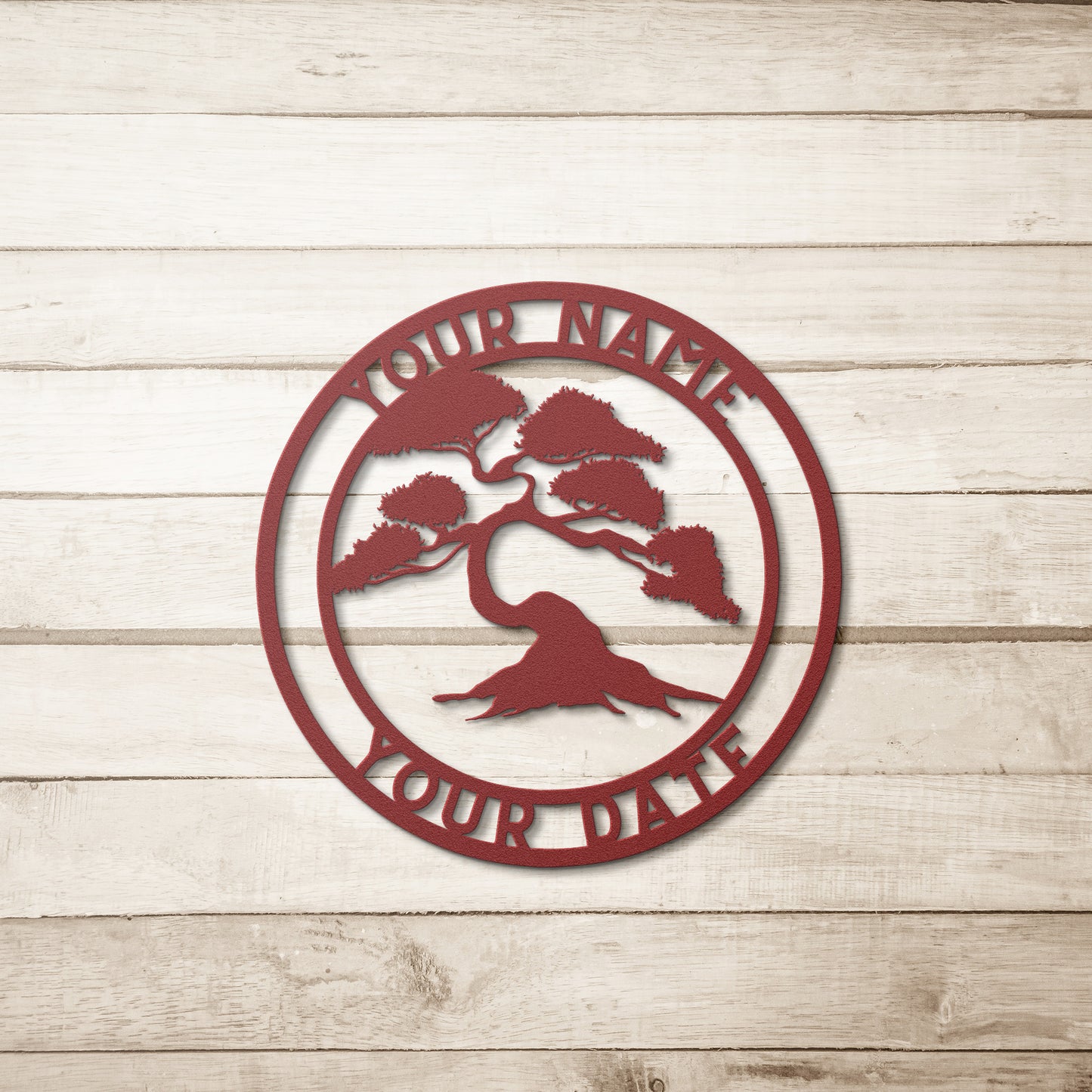 Personalized Bonsai Metal Sign - Customised Bonsai Wall Decor, Bonsai Metal Wall Art Signs Customized Outdoor Indoor