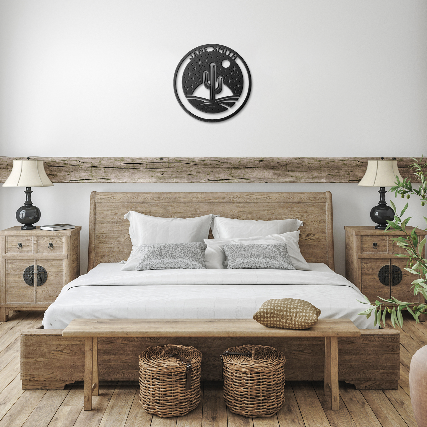 Personalized_Cactus_Metal_Wall_Art_Black_Farmhouse_Bedroom_Mockup.png