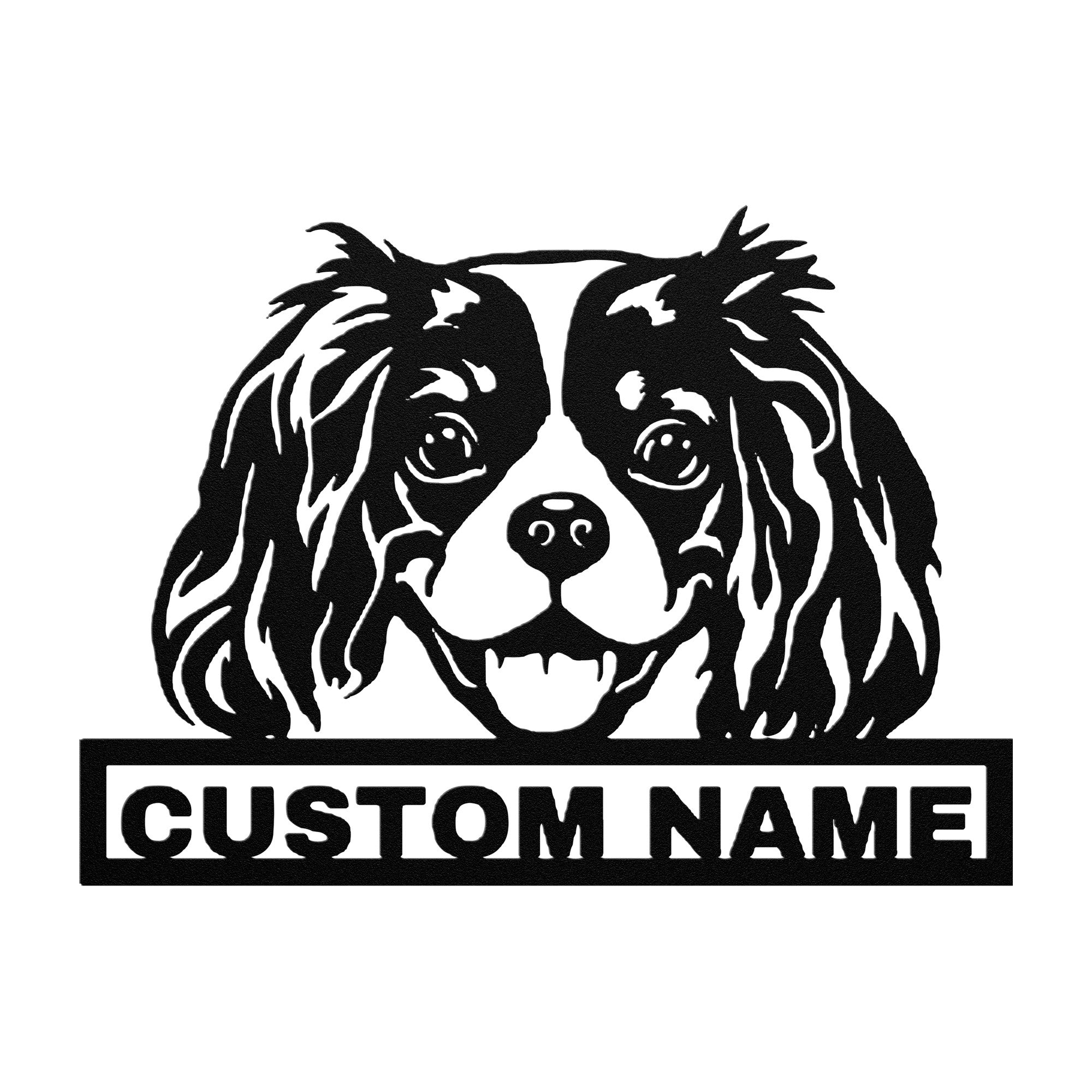 Personalized Cavalier King Charles Spaniel Dog Metal Sign - Custom Name Wall Decor, Metal Signs Customized Outdoor Indoor, Wall Art Gift For Cavalier King Charles Spaniel Dog Lover