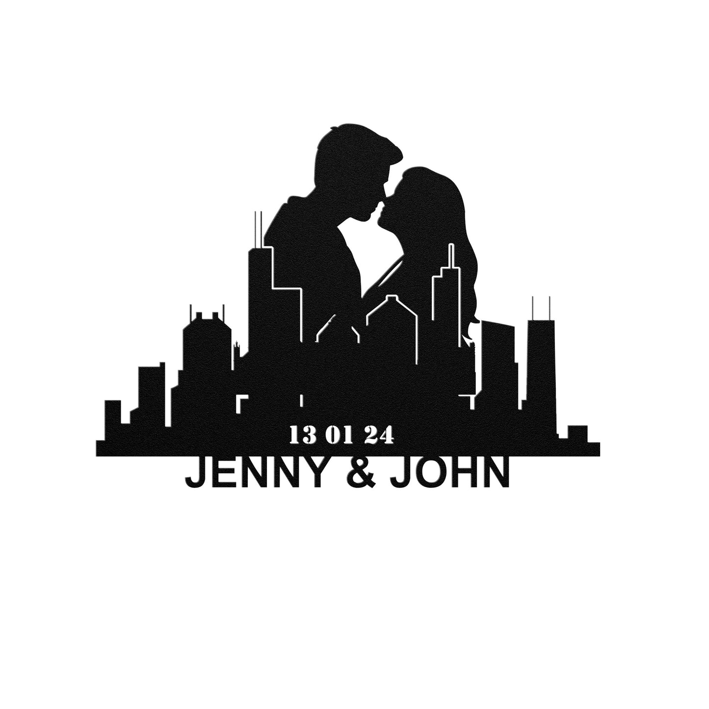 Personalized Chicago Boyfiend Anniversary Metal Wall Art