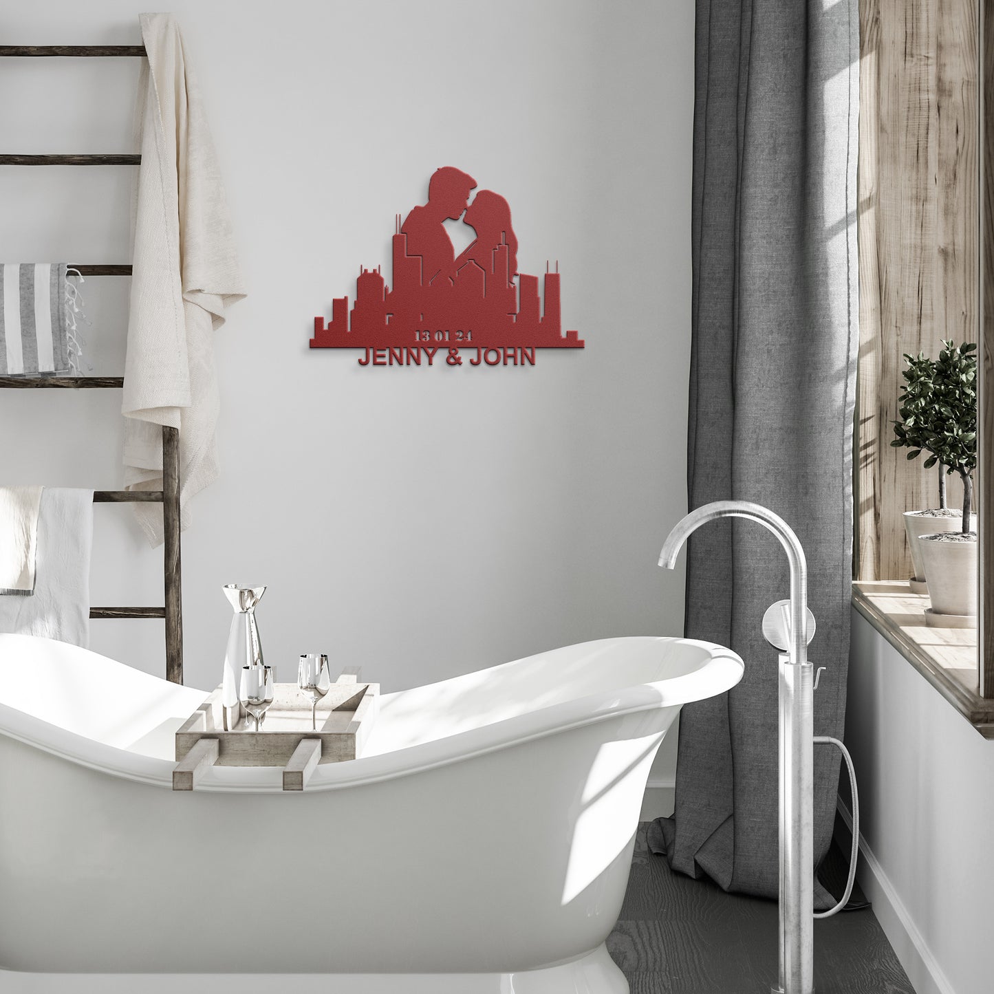 Personalized Chicago Boyfiend Anniversary Metal Wall Art
