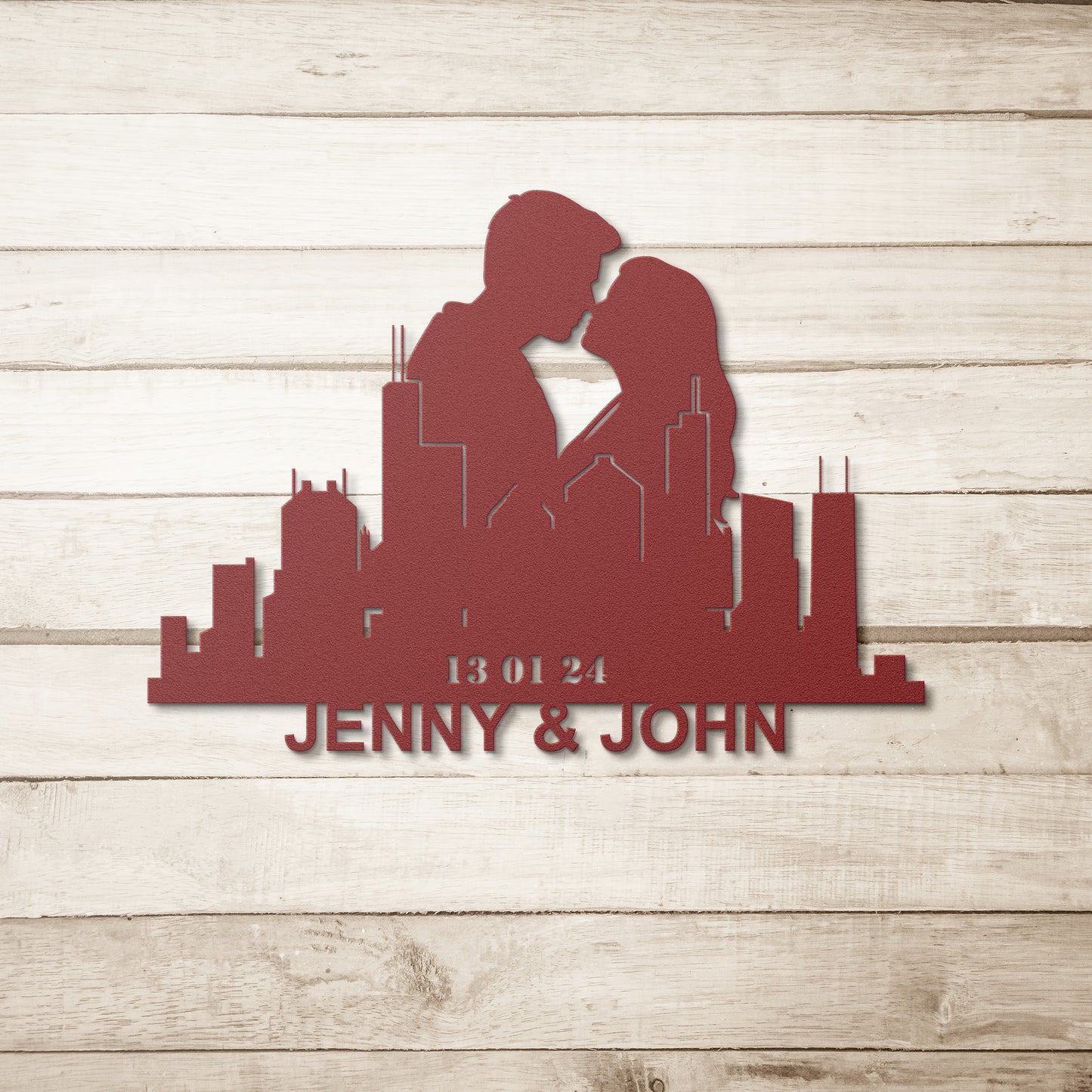 Personalized Chicago Boyfiend Anniversary Metal Wall Art