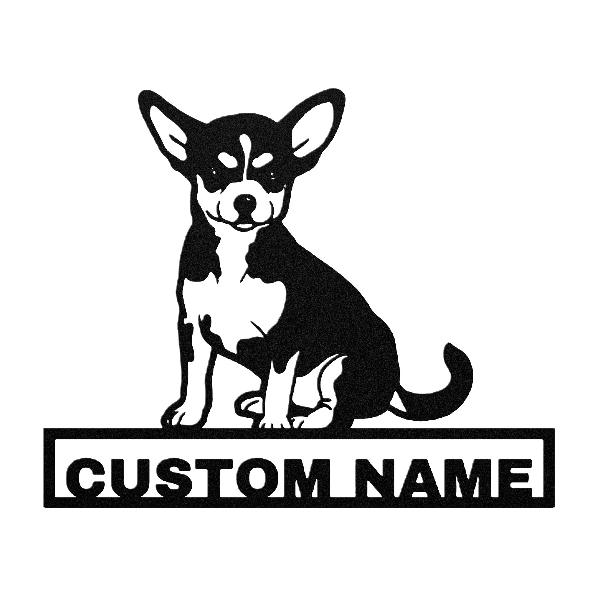 Personalized Chihuahua Dog Metal Sign - Chihuahua Custom Name Wall Decor, Metal Signs Customized Outdoor Indoor, Wall Art Gift For Chihuahua Dog Lover