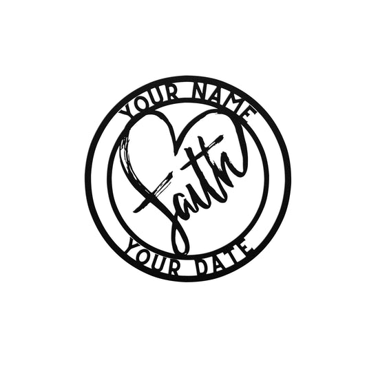 Personalized Christian Metal Art Faith Sign - Customised Christian Wall Decor, Christian Metal Wall Art Signs Customized Outdoor Indoor