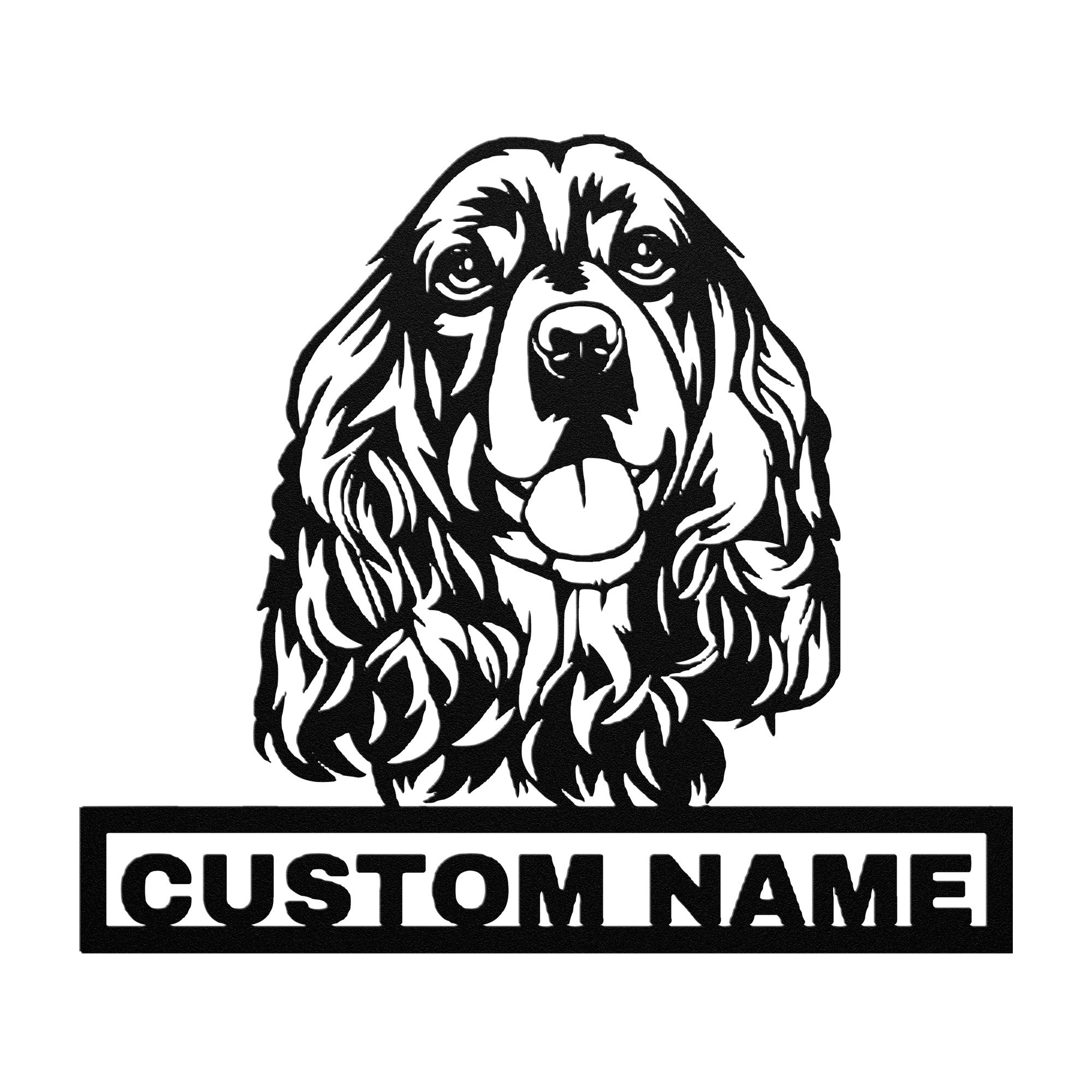 Personalized Cocker Spaniel Dog Metal Sign - Cocker Spaniel Custom Name Wall Decor, Metal Signs Customized Outdoor Indoor, Wall Art Gift For Cocker Spaniel Dog Lover