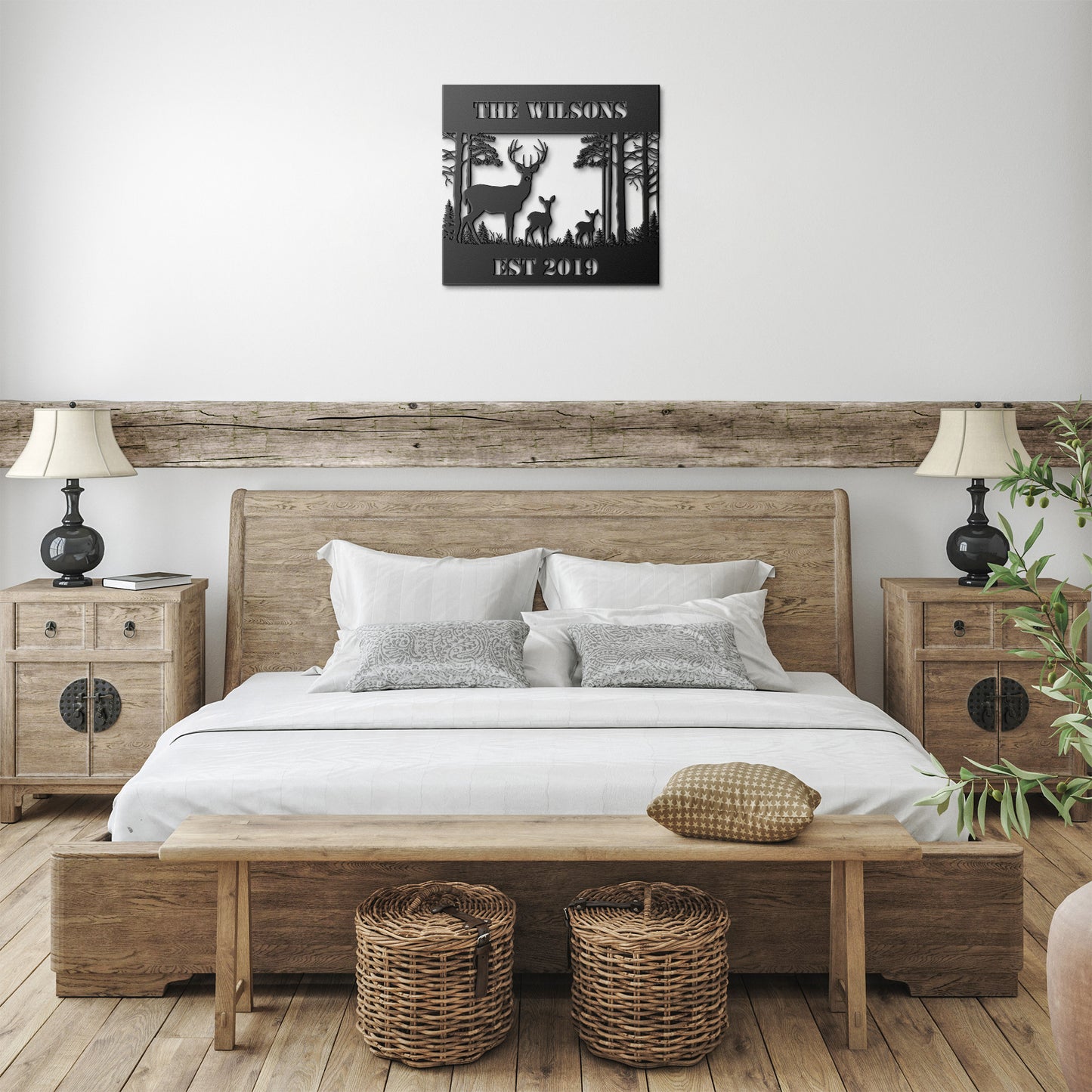 Personalized Deer Metal Wall Art Cabin Sign