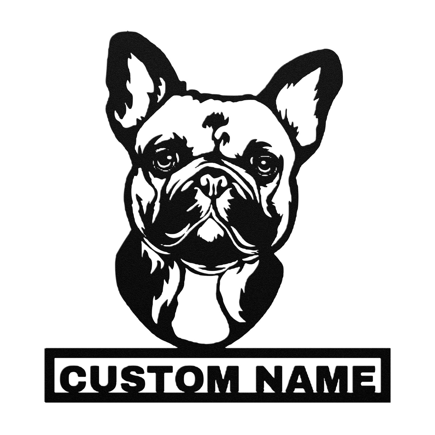 Personalized French Bulldog Dog Metal Sign - French Bulldog Custom Name Wall Decor, Metal Signs Customized Outdoor Indoor, Wall Art Gift For French Bulldog Dog Lover
