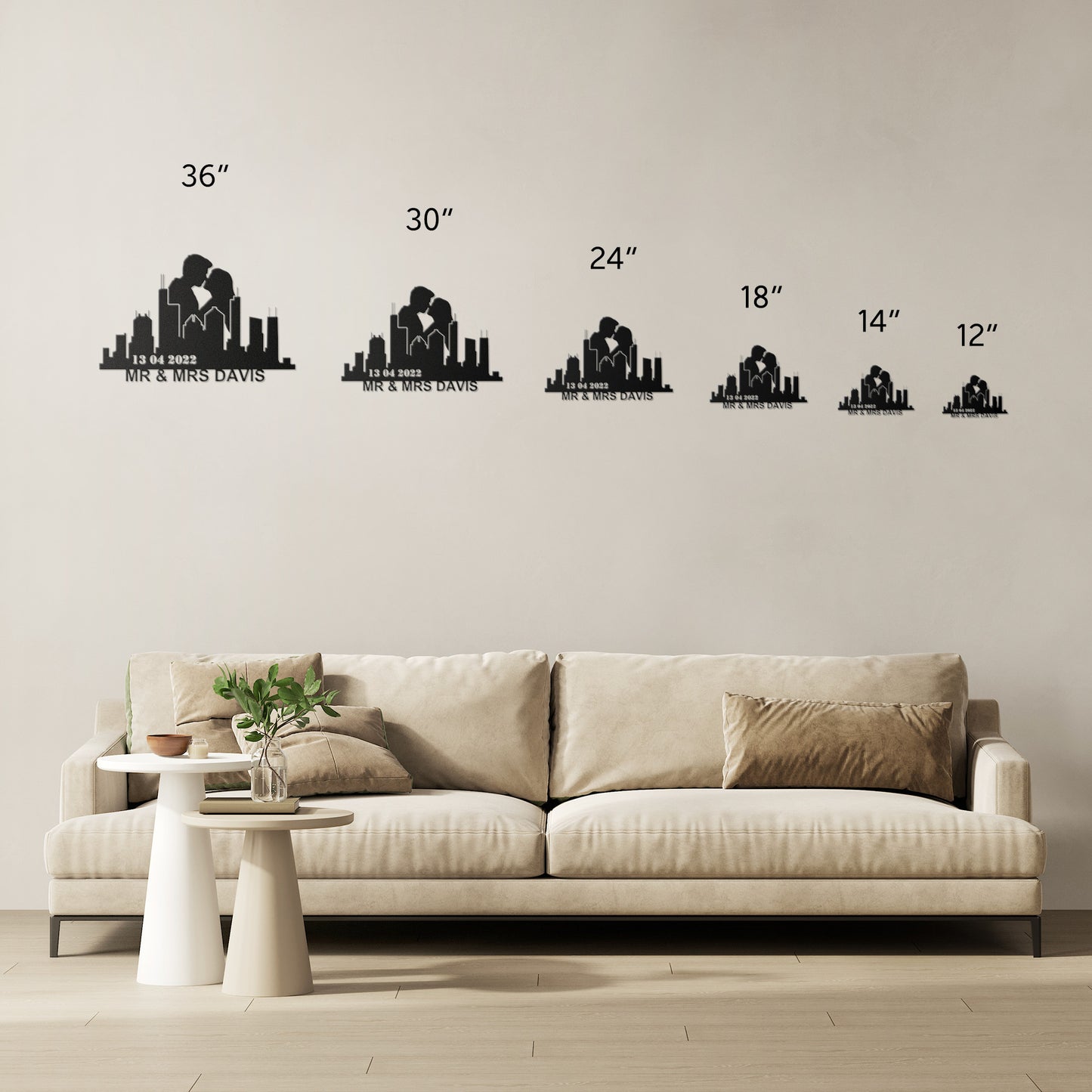 Personalized Houston Couple Anniversary Metal Wall Art