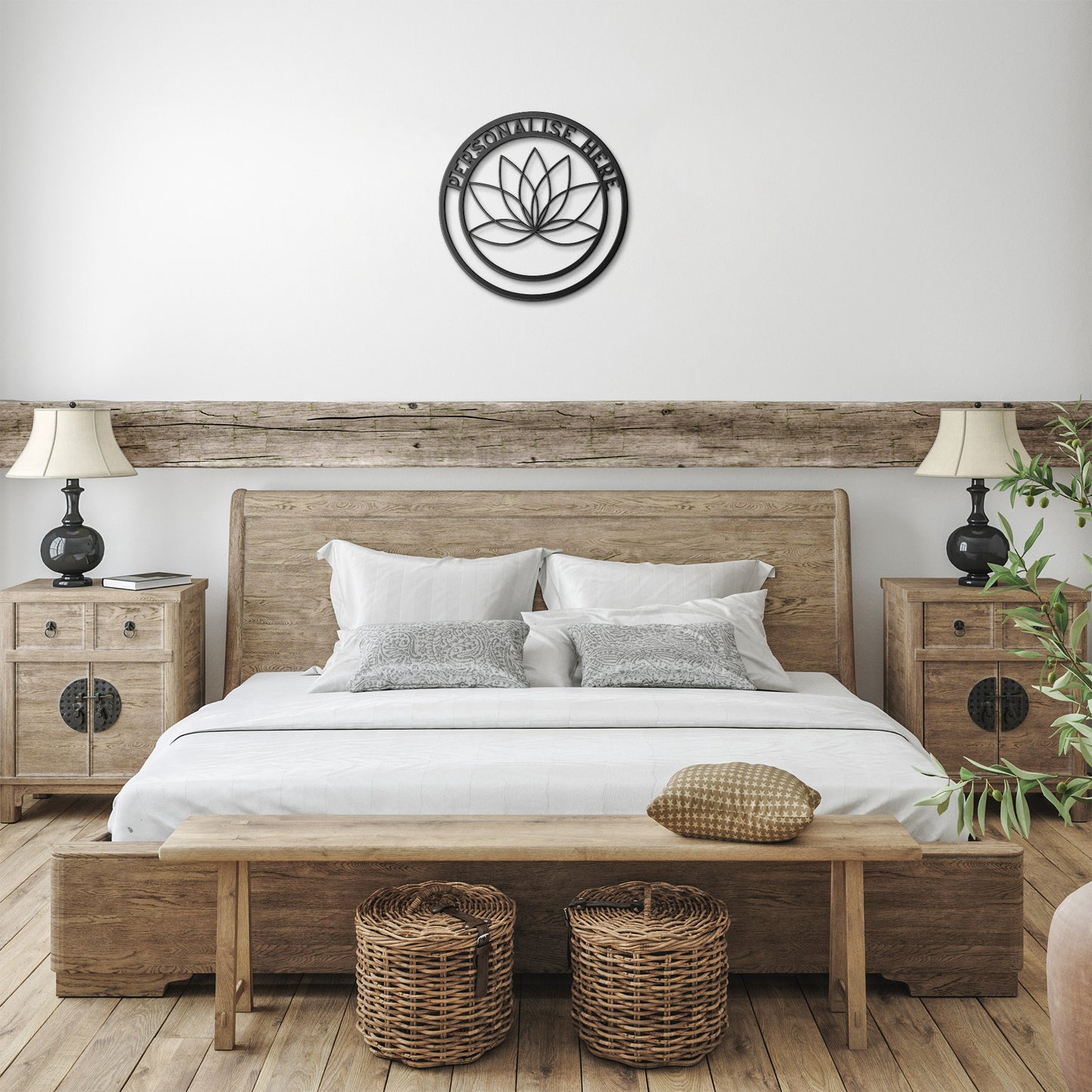 Personalized Lotus Metal Sign - Customised Lotus Wall Decor, Lotus Metal Signs Customized Outdoor Indoor