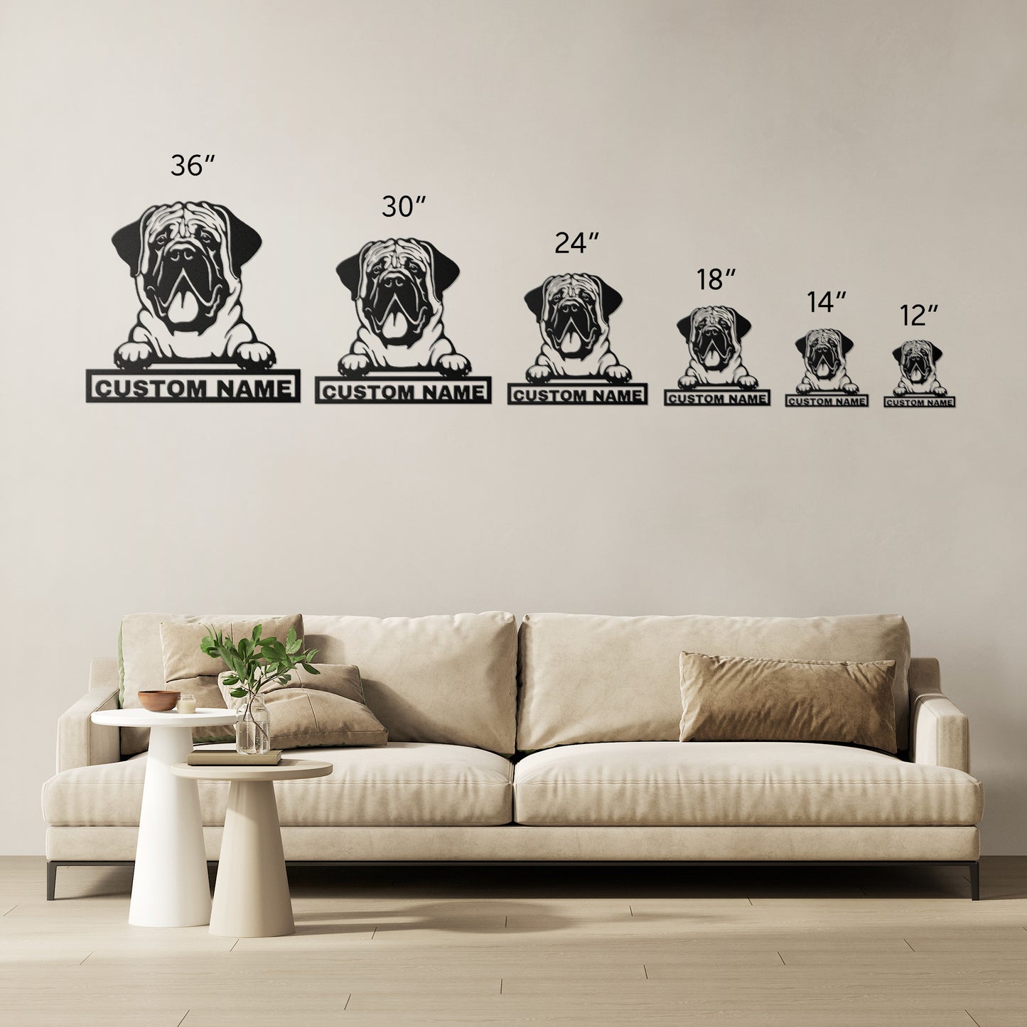Personalized Mastiff Dog Metal Sign - Mastiff Custom Name Wall Decor, Metal Signs Customized Outdoor Indoor, Wall Art Gift For Mastiff Dog Lover