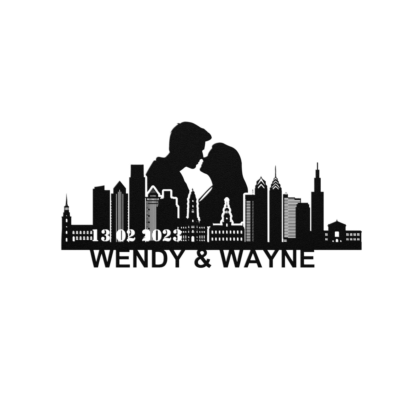 Personalized Philadelphia Boyfriend Anniversary Metal Wall Art