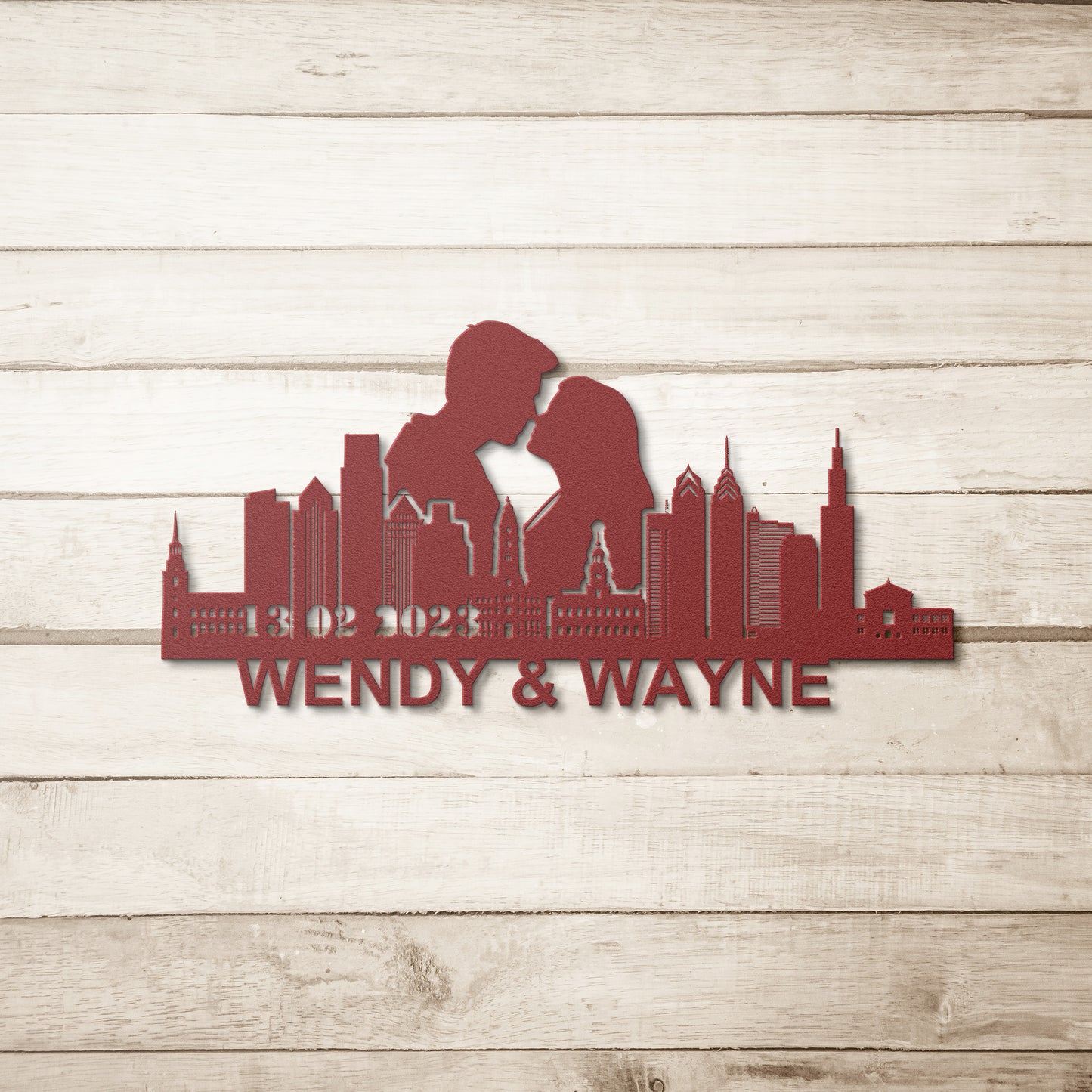 Personalized Philadelphia Boyfriend Anniversary Metal Wall Art