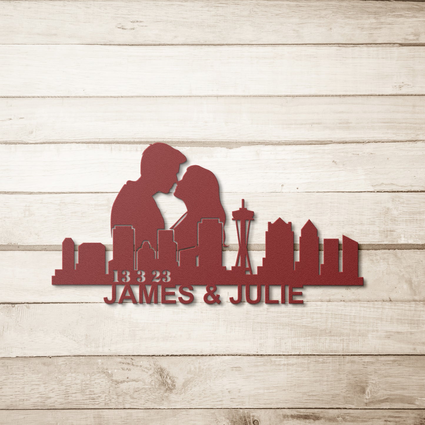 Personalized Seattle Boyfirend Anniversary Metal Wall Art
